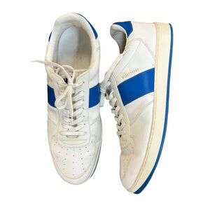 LOUIS VUITTON Rivoli Sneaker Low Top Blue White Leather 8.5 LV or 9.5 US